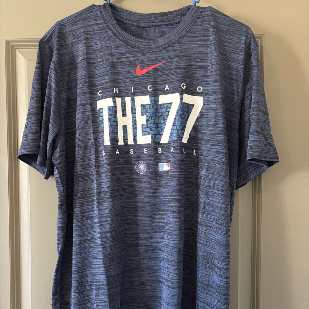 NWT Mens Chicago Cubs Nike City Connect Practice Performance Navy T-Shirt Size L
